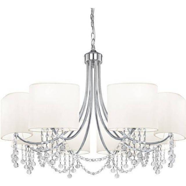 Searchlight 1058-8CC Nina - 8 Light Ceiling Chrome Clear Crystal White