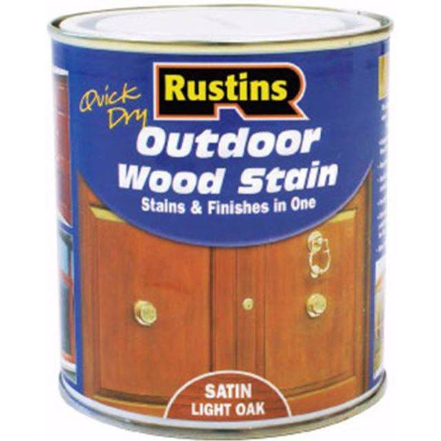 Rustins Quick Dry Outdoor Wood Stain Satin - Ebony 500ml