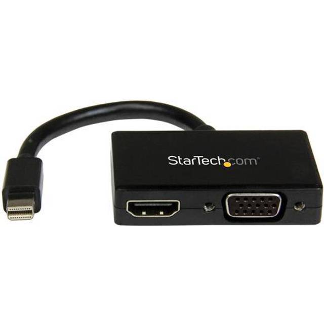 StarTech.com Mini DisplayPort till HDMI och VGA-adapter – Mini DisplayPort Multiport Hub för din HDMI eller VGA-bildskärm/skärm (MDP2HDVGAW), vit