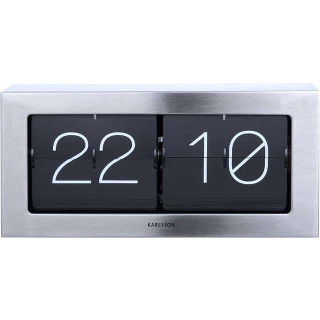 Wall and table clocks Karlsson Boxed Flip XL - Argenté - 37x17.5x9 cm