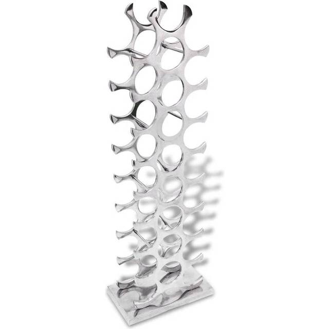 vidaXL Wine Rack Aluminium Silver 27 Bottles