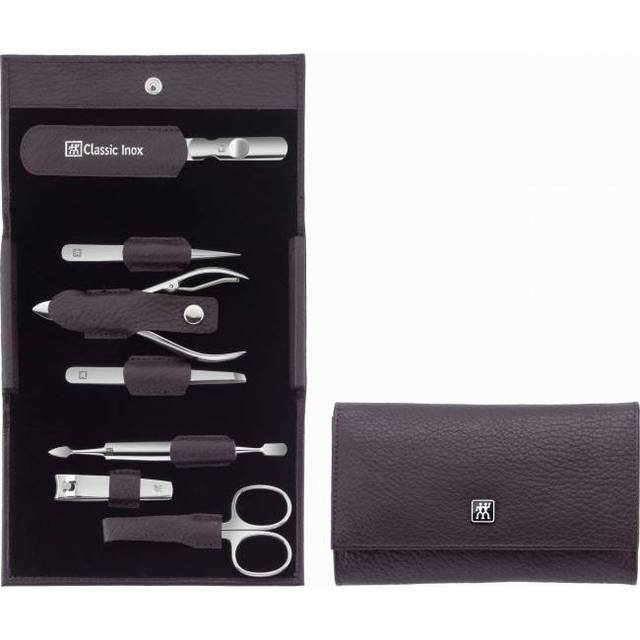 Zwilling, Classic, INOX, 97646-008-0 Case with Press Stud Fastener, Cow Leather, 7 Pieces, Purple