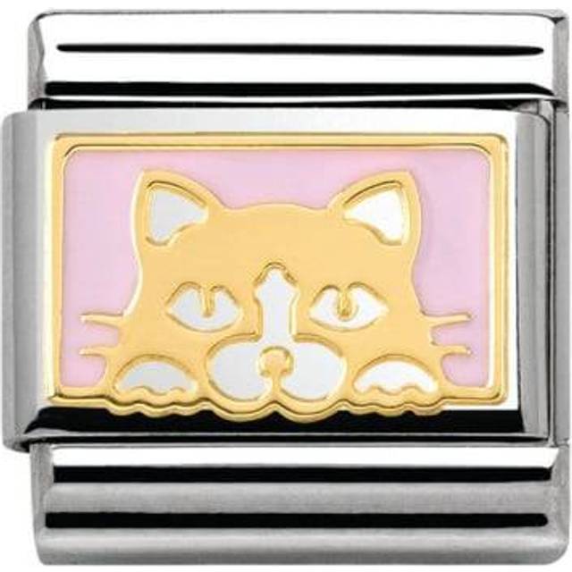 Nomination CLASSIC Gold Plates Standing Cat Charm 030284/13 - Pink