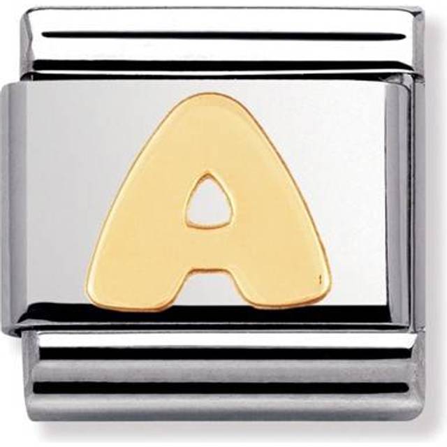 Nomination Gold Classic Letter Charm - A - Silver,Gold - Approx 0.9 x 1.0 cm