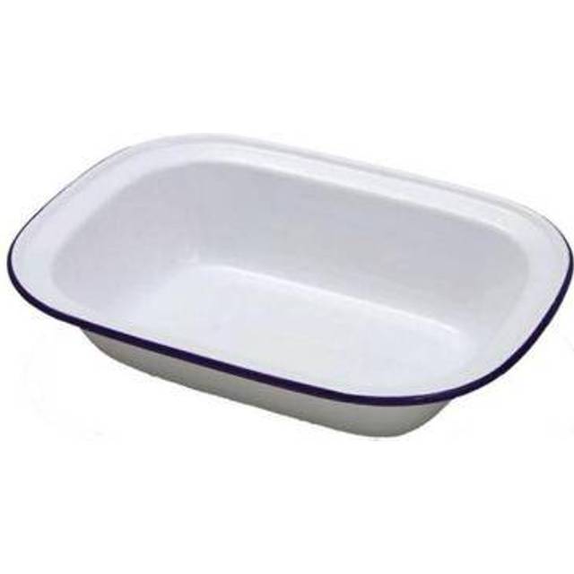 28cm Oblong Enamel Pie Dish - Falcon White Oven Baking Tin x -  pie dish oblong falcon white enamel 28cm oven baking tin x