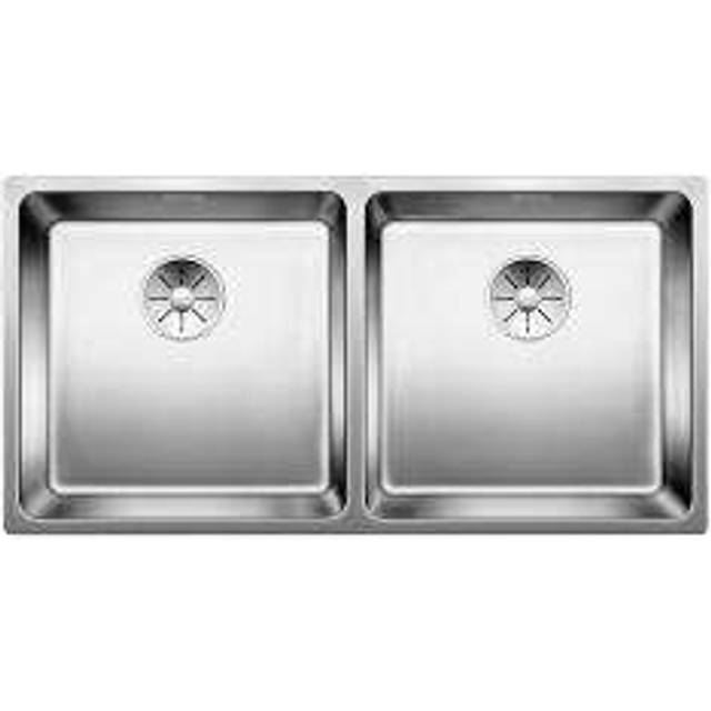 BLANCO Andano 400/400IF 2 Bowl Inset Kitchen Sink, Stainless Steel