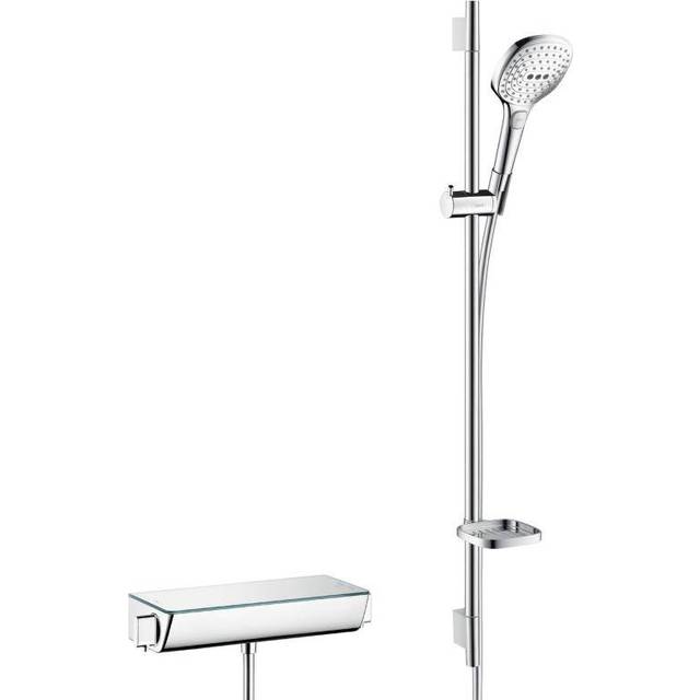 Hansgrohe Ecostat Select 900mm Chrome-White Thermostatic Combi Set &am