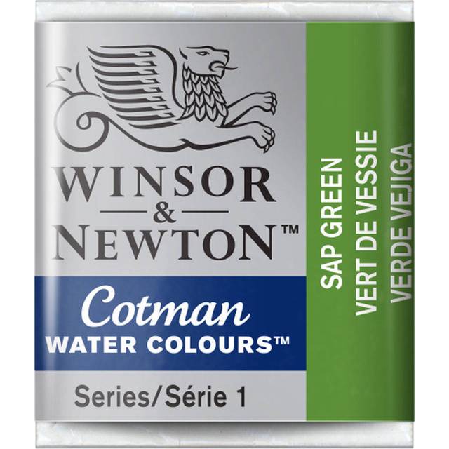 Winsor and Newton Cotman Watercolour Half Pan Paint - Sap Green