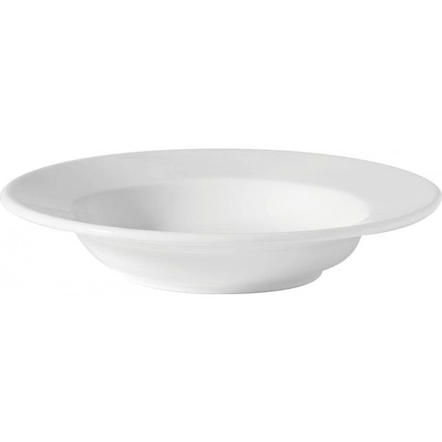 Utopia Plain White Porcelain Traditional Soup Plate 9" (23cm) (1 x 6)