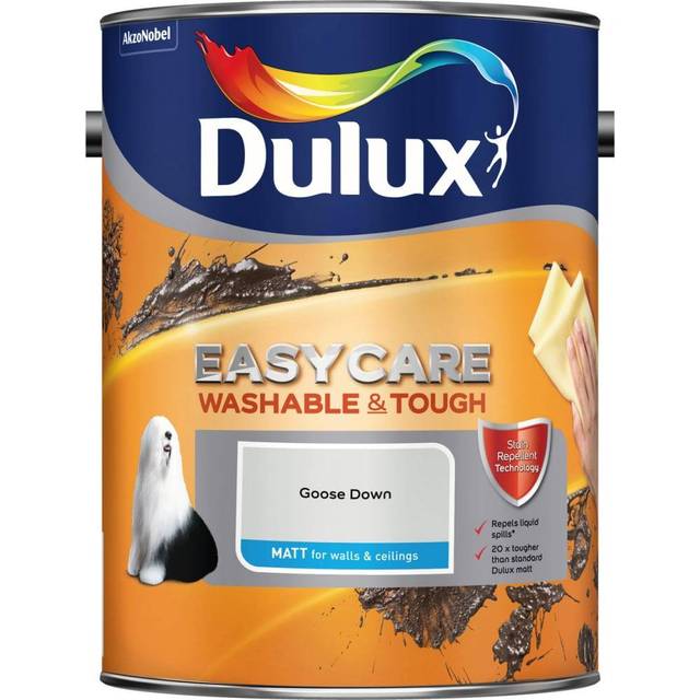 Dulux Easycare Washable & Tough Matt Emulsion Paint - Goose Down - 5L - Grey