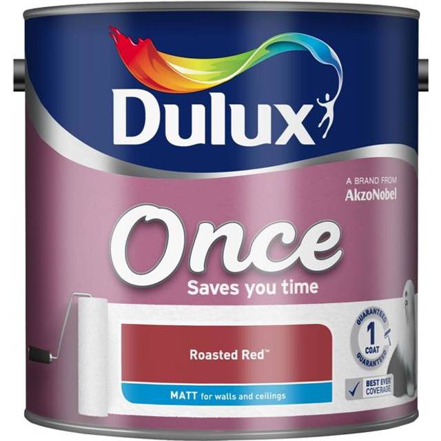 5190806 Once Matt Emulsion Paint For Walls And Ceilings - Roasted Red 2.5L