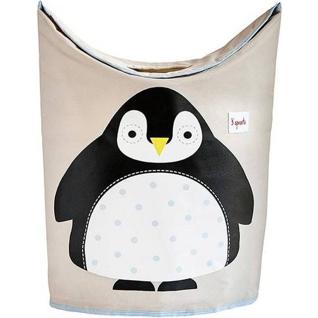 3 Sprouts Storage Bin Laundry Clothes Hamper and Toy Organizer Basket, Penguin