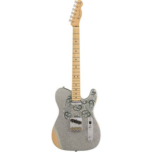Fender Brad Paisley Road Worn Telecaster 6-String Electric Guitar (Right-Handed, Silver Sparkle)