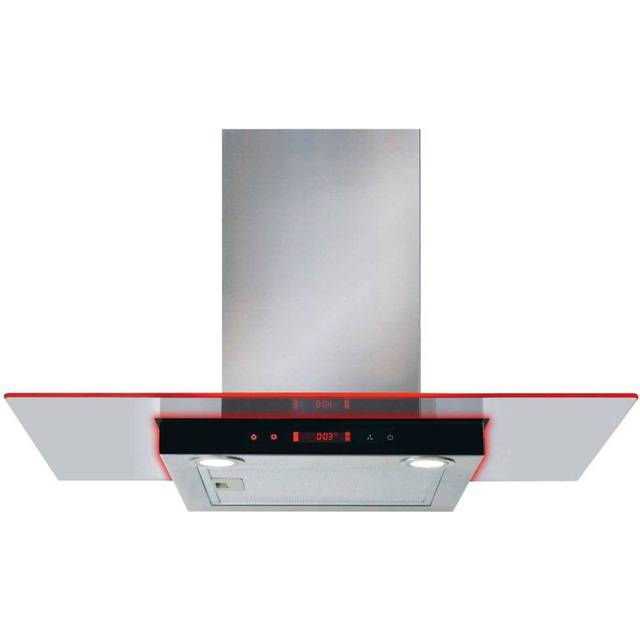 CDA EKN90SS 90cm Flat Glass Cooker Hood With Edge Lighting
