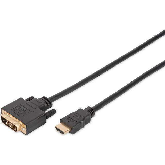 DIGITUS HDMI Adapterkabel Premium - Typ-A till DVI-D (18+1) - Full HD - 2m - Kompatibel med PC, bildskärm, projektor