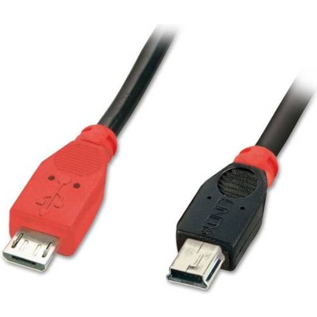 LINDY 31717 USB OTG-kabel Typ MicroB till Mini-B, 0,5m