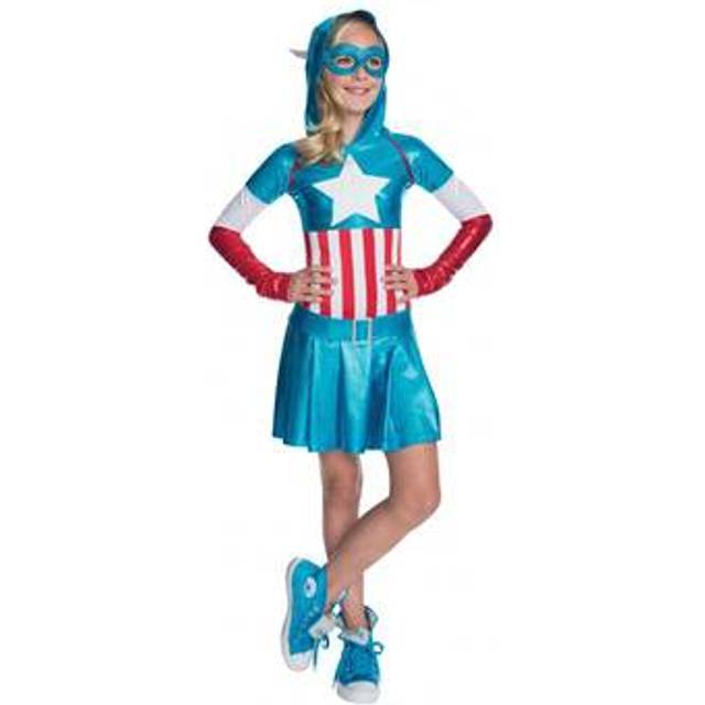 Captain america girls fancy dress avengers superhero kids child book day costume