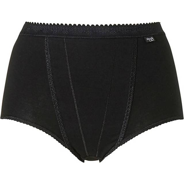 Sloggi Womens Control Maxi Briefs - Black Cotton - Size Small