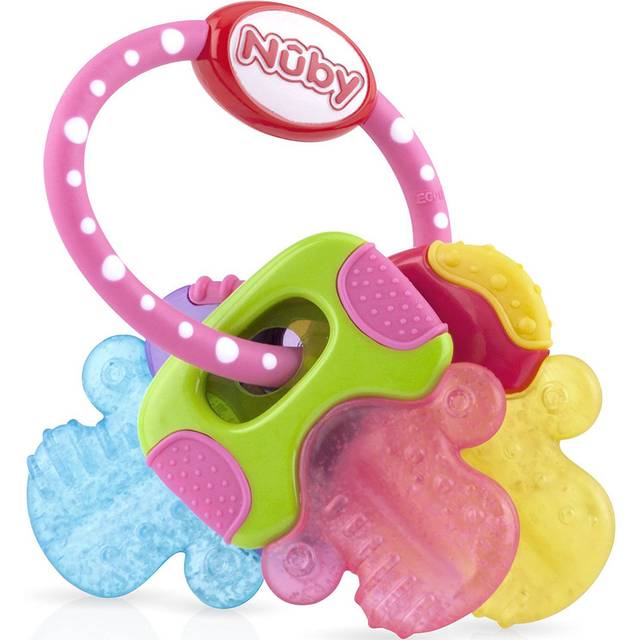 Nuby Teether IcyBite Keys 3m+Pink/Blue/Yellow