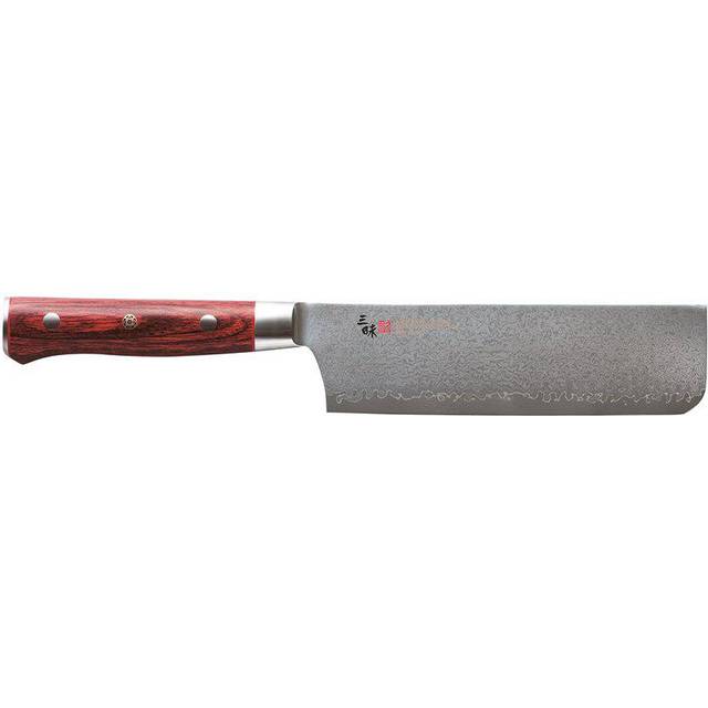 Flame Classic Damascus Pro-Nakiri 15,5 cm - Stål och rödbrunt