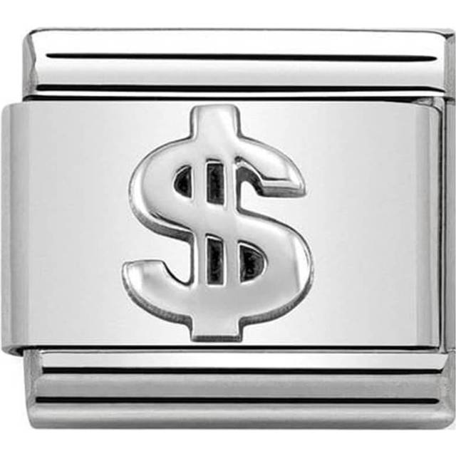 Nomination Oxidised Silver Dollar Charm - Stainless Steel