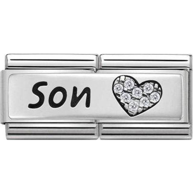 Nomination Silver and CZ Double Son Friends &amp; Family Charms