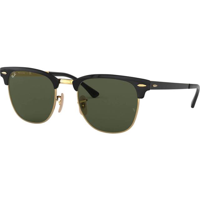 Ray Ban Clubmaster Metal Green Square Unisex Sunglasses RB3716 187 51 (Size 51)