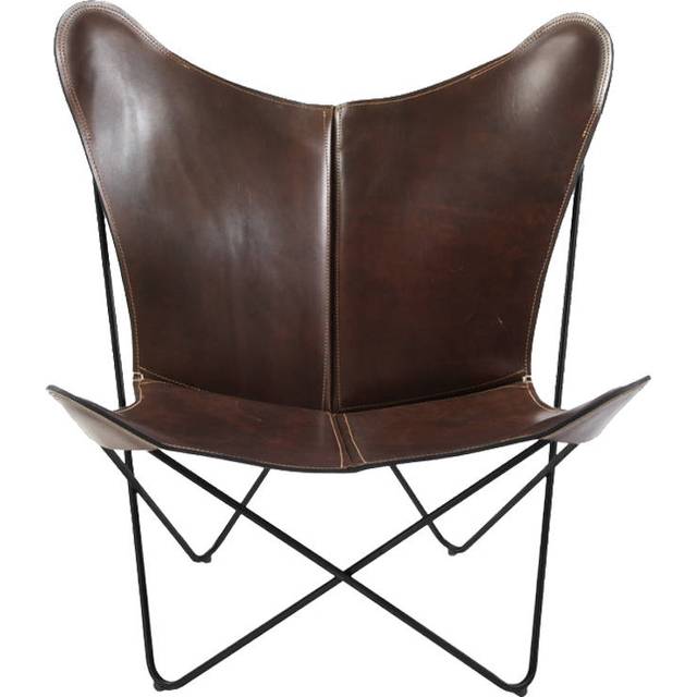 Papillon Bat Chair, Black Chassis, Leather Cognac
