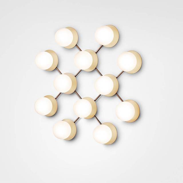 Nuura - Liila 12 Wall Lamp/Ceiling Lamp Nordic Gold/Opal White