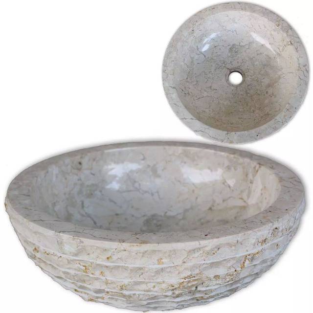 Handfat Marmor 40 cm Gräddvit