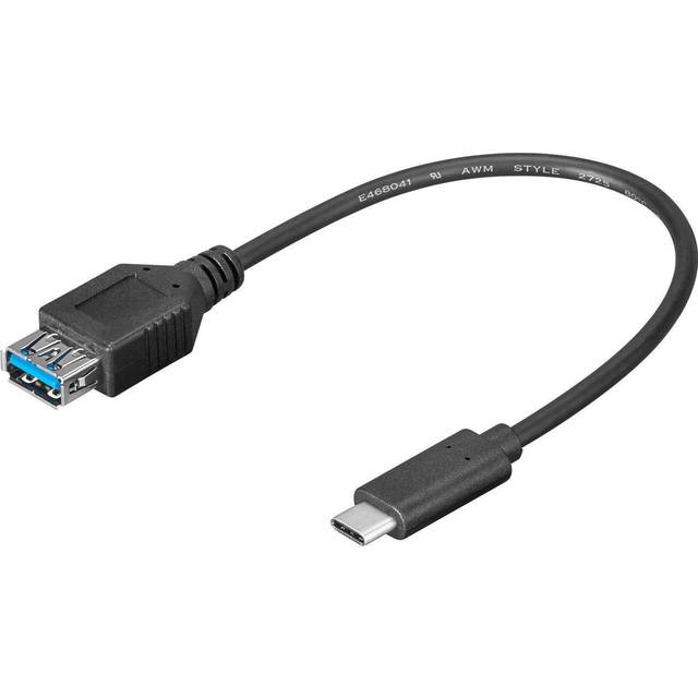 Goobay - USB 3.2 GEN 1 (USB3.0) Anschlusskabel - USB-C auf USB-A - 5Gbit/s - USB-Adapter - OTG Kabel - USB-C auf USB-A Anschlusskabel - 0.2m - 5Gbit/s - GEN 1 - schwarz