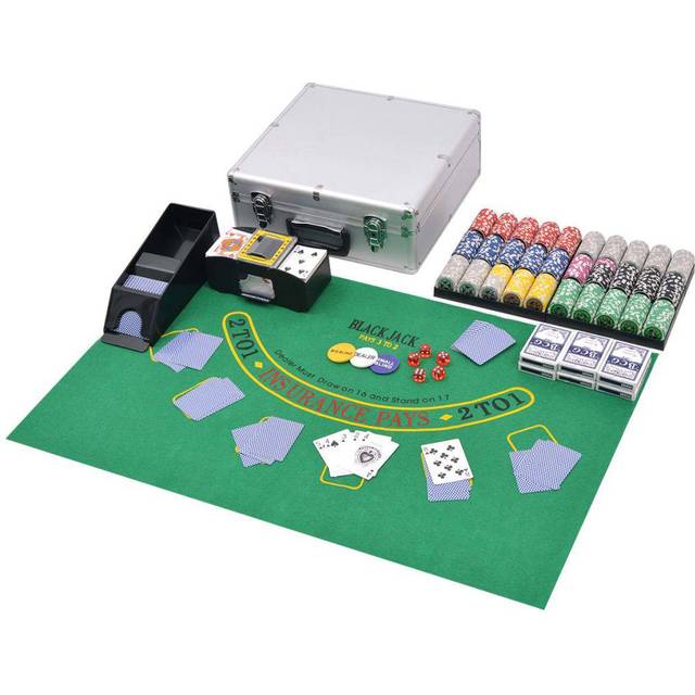 Kombinerat poker-/Blackjack-set med 600 lasermarker aluminium