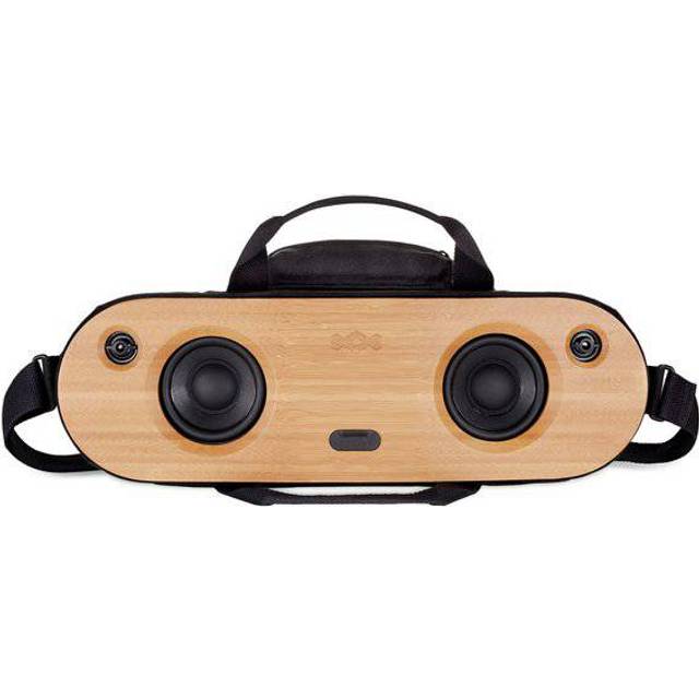 Marley Bag of Riddim 2, Bluetooth-högtalare av hållbar bambu, bärbar trådlös låda med integrerad powerbank och stereoljud, aux-in -10 timmars musiknjutning med en laddning