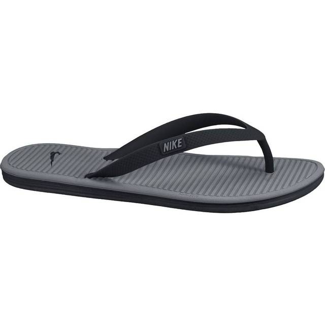 Nike Solarsoft Thong Black Gray Slippers 488160-090
