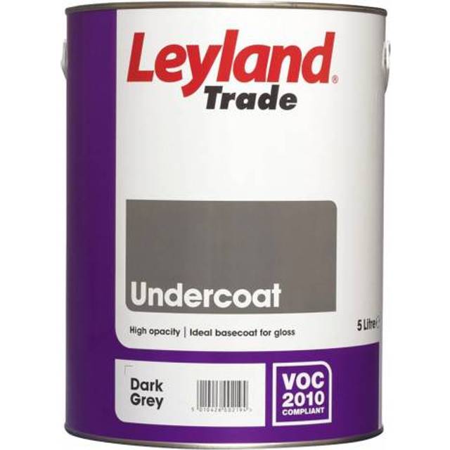 Trade Undercoat Paint - Dark Grey - 5L - Dark Grey - Leyland