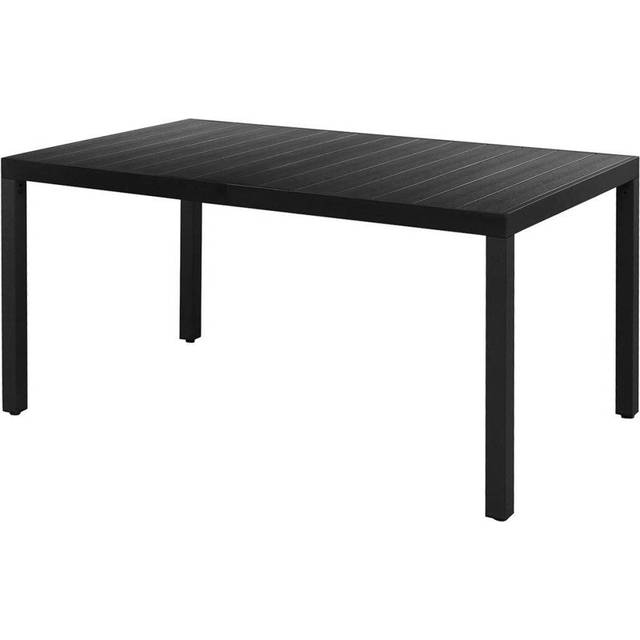 vidaXL Garden Table Black 150x90x74 cm Aluminium and WPC