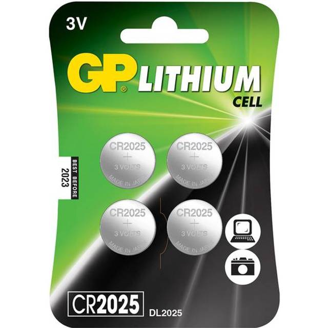 Gp Cr2025 3V Lithium 4-Pack Knappcellsbatteri *
