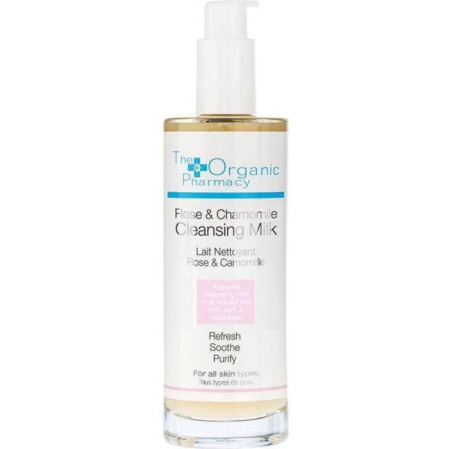 The Organic Pharmacy Rose & Chamomile Cleansing Milk 100 ml For Sensitive Skin/Normal To Dry Skin