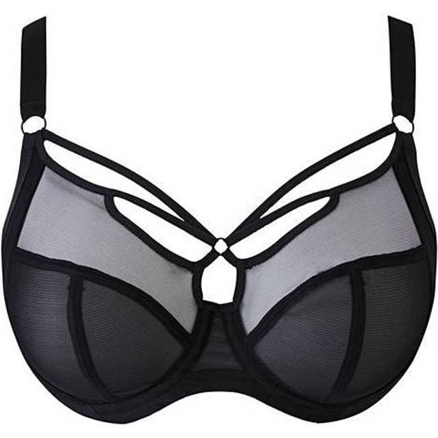 Elomi kvinnors Sachi strappy bygel dopp-bh, genomskinlig, Svart, 100F