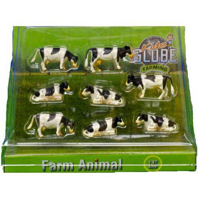 1:87 Kids Globe Farm Pack Of 8 Cows - Mucca Biancanera Pz 187 Toys -  globe mucca biancanera 8 pz 187 toys