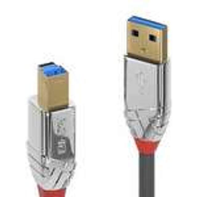 Lindy 3 m USB B 3.0-kabel, USB-A hane till USB B 3.0 hane typ B, skärm, för extern hårddisk, skanner, skrivare, Cromo Line