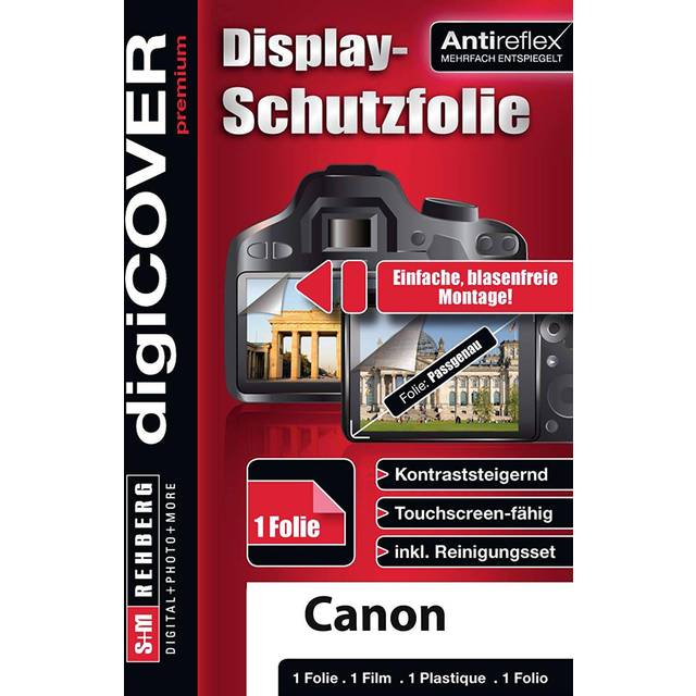 digiCOVER LCD-skärmskyddsfilm för Canon IXUS 255 HS (paket med 2)