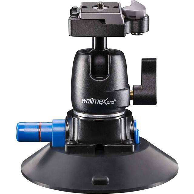 Walimex Pro suction cup tripod incl. ball head for system and DSLR cameras, 20317, black, blue