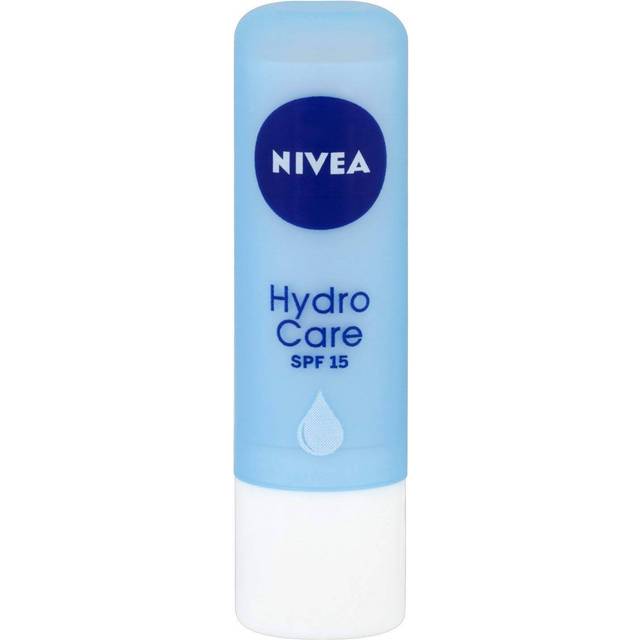 NIVEA Hydro Care läppbalsam med SPF 15 (4,8 g), fuktgivande läppbalsam med sheasmör, naturliga oljor och vitaminer, ger hydrering och skydd 24 timmar, läppvård