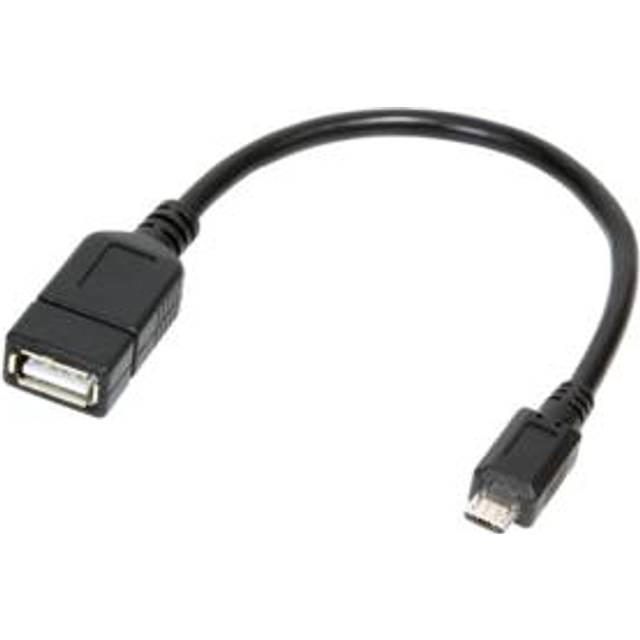 LogiLink AA0035 USB 2.0 OTG (On-The-Go) adapterkabel för snabb dataöverföring till och från smartphone, 20 cm