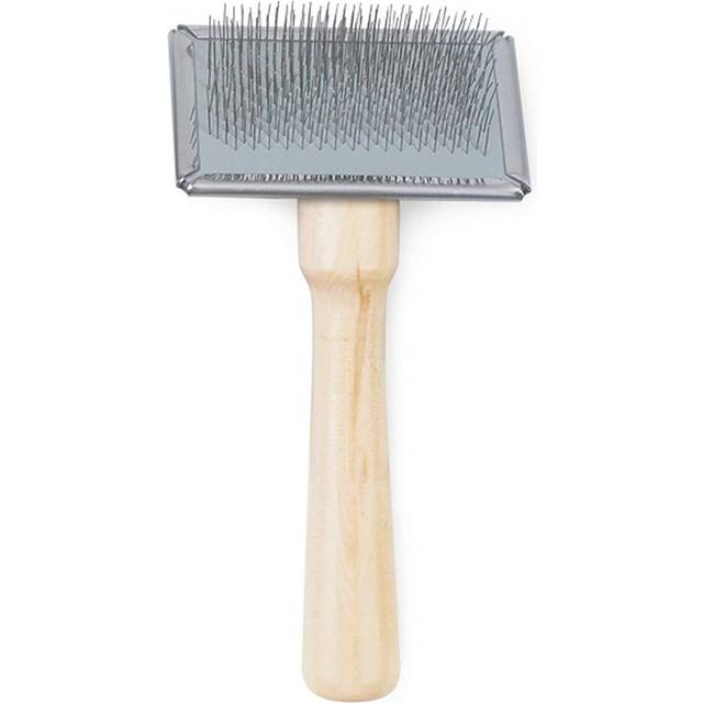 Cat brush small slicker brush dog brush wooden handle long hair ancol heritage