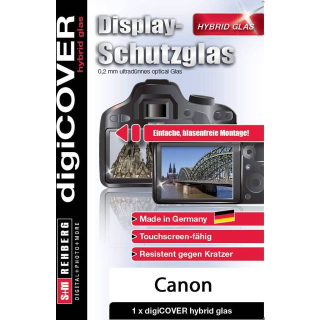 digiCOVER Hybrid Glass Screen Protector for Canon EOS 80D Camera