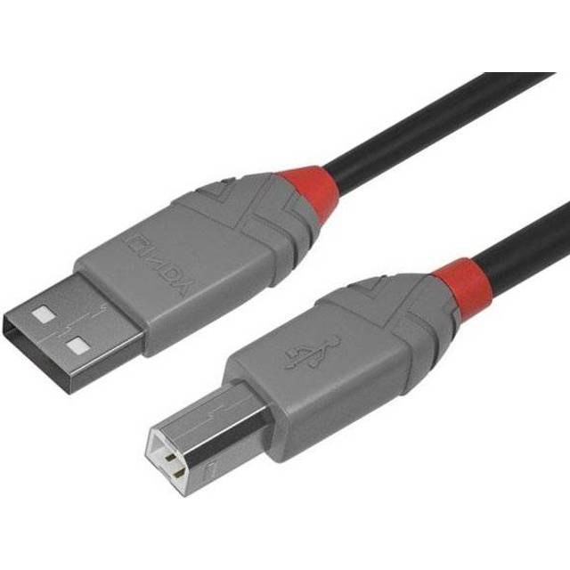 Lindy 7.5m USB 2.0 Type A to B Cable, Anthra Line