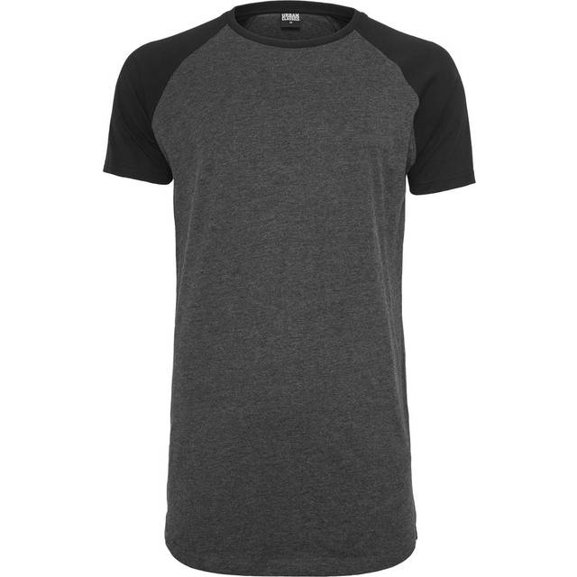 Urban Classics Herr formad raglan lång t-shirt, cha/blk, L