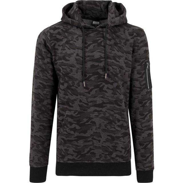 Urban Classics herr svettkamouflage bomber huvtröja sport, Flerfärgad (mörk kamouflage 784), S